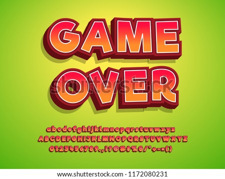 3d typeface game logo tittle text effect