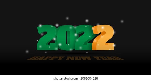 Tipografía 3D de 2022 en diferentes direcciones diseño. Feliz diseño de plantillas de fondo de año nuevo. buena plantilla para el diseño de año nuevo.