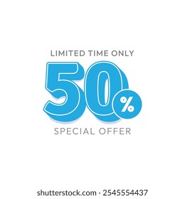 3d typography, discount up to 50% off special offer
