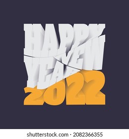 3d tipografía del diseño del año nuevo feliz 2022. Buena plantilla para el diseño de año nuevo.