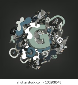 3D Typography Letter G
