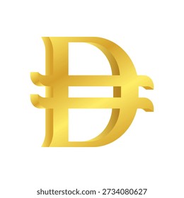 3D UAE Dirham Golden Icon Vector Illustration for Finance, Banking and Investment