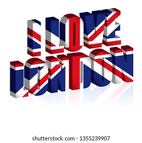 3d uk text or background of united kingdom flag art. easy to modify --