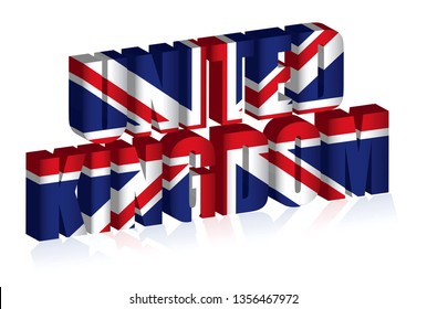 3d uk text or background of united kingdom flag art. easy to modify --