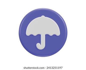 3d umbrella icon vector illustration