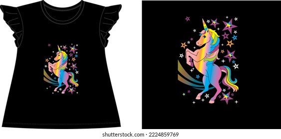 3d unicorn
t shirt graphic design vector illustration digital file
