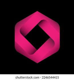 3D Unique Hexagon Vector with Black Background