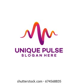 3d Unique Pulse Logo Template Designs Vector Illustration, Healthcare Logo Designs