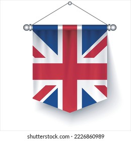 3D United Kingdom flag vector illustration