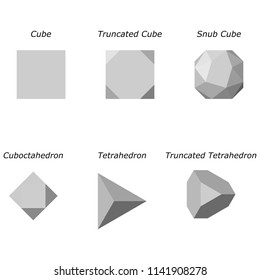 3D universal geometric shapes for design. Single layer vector illustration in flat style.