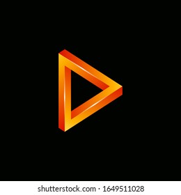 Diseño de logotipo vectorial 3d ilimitado de triángulo