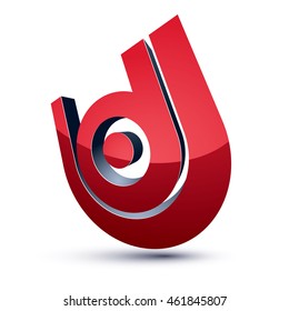 3d unusual company idea design element, abstract vector geometric symbol. Innovation and technology conceptual icon isolated on white background.