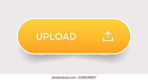 3D upload download button icon. Upload icon. Down arrow bottom side symbol. Click here button. Save cloud icon push button for UI UX, website, mobile application.