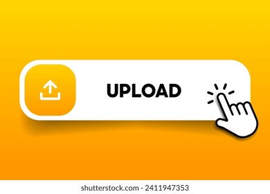 3D upload download button icon. Upload icon. Down arrow bottom side symbol. Click here button. Save cloud icon push button for UI UX, website, mobile application.