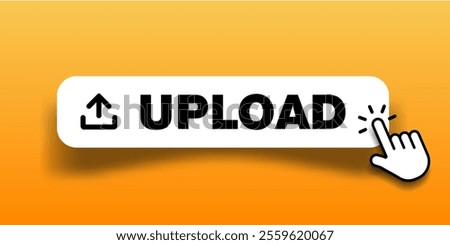 3D upload download button icon. Upload icon. Down arrow bottom side symbol. Click here button. Save cloud icon push button for UI UX, website, mobile application.