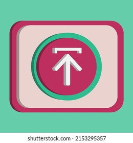 3D upload icon button vector with turquoise and pink background, best for property design images, editable colors, popular vector