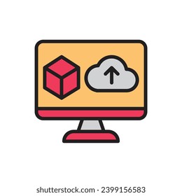 3D Upload Icon Vector Illustration