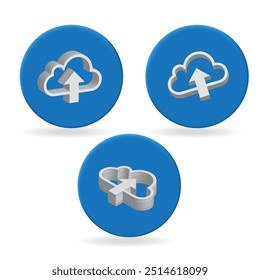 3d upload realistic icon vector concept. Trendy modern design illustration isolated
