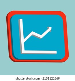 3D uptrend infographic icon, increasing company performance progress, stock market, business or marketing targets, statistical analysis results