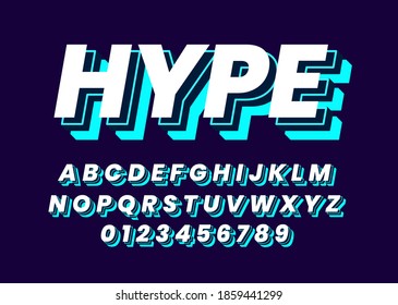 3d urban hype text style. Font alphabet custom effect. Typography for poster headline .