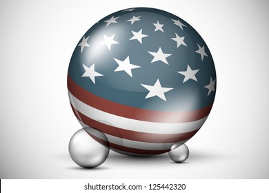 3D USA flag on the ball field