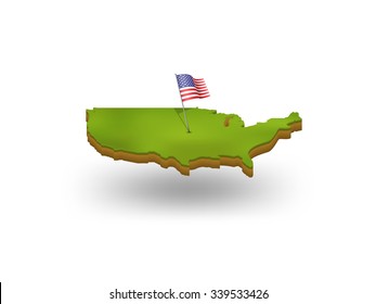 3d USA map and flag eps10 vector illustration