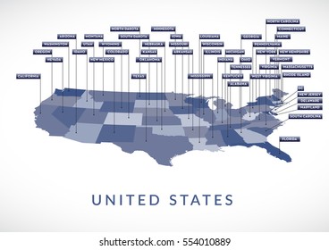3D USA State map