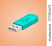 3D USB Flash Drive. Abstract flash drive. Vector illustration.
