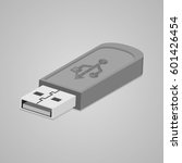 3D USB Flash Drive. Abstract flash drive. Vector illustration.