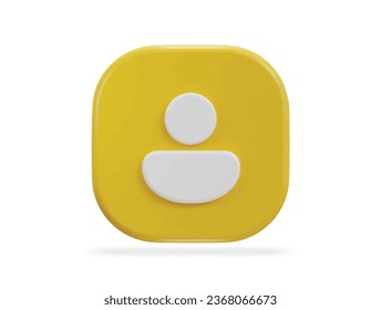 3d user profile icon illustration