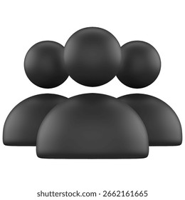 A 3D users icon representing a group, perfect for illustrating communities or networks in an online setting. Ideal for social media and collaborative themes.