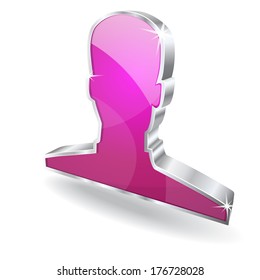 3d Users Pink Vector Icon