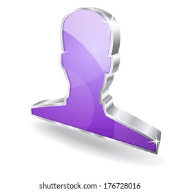 3d Users Violet Vector Icon