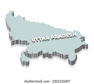 Mapa de Uttar Pradesh en el estado de India