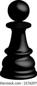 3D VACTOR IMAGE  OF BLACK PAWN FOR A CHESS GAME