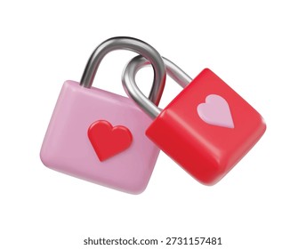 3d valentine celebration lock icon