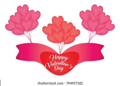 3D valentine multiple love balloons with band