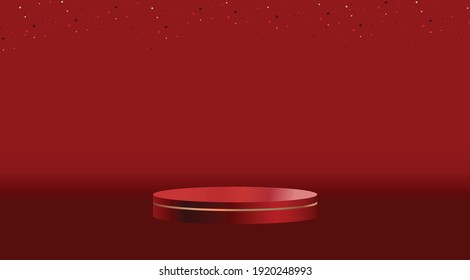 3d valentine podium scene for product display or placement	