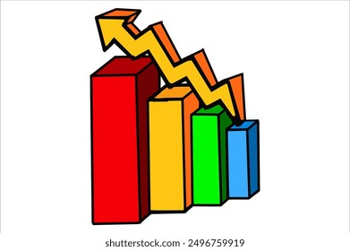 3d Value Increase Bar Chart
