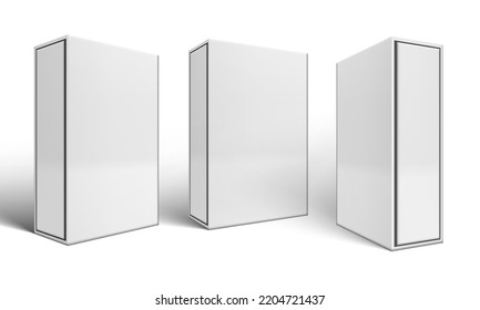 Caja De Formato 3D En Blanco Con Sombras. Vector EPS10