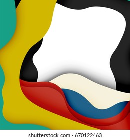 3d vector abstract background with cut shapes, business presentation, flyer template