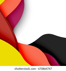 3d vector abstract background with cut shapes, business presentation, flyer template