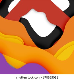 3d vector abstract background with cut shapes, business presentation, flyer template