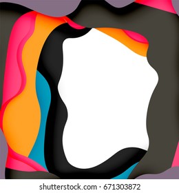 3d vector abstract background with cut shapes, business presentation, flyer template