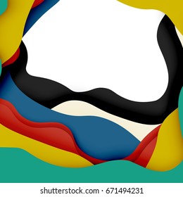 3d vector abstract background with cut shapes, business presentation, flyer template
