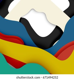 3d vector abstract background with cut shapes, business presentation, flyer template