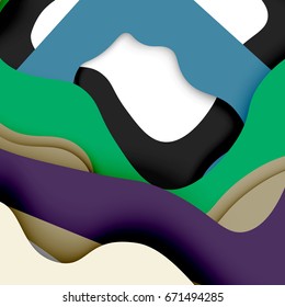 3d vector abstract background with cut shapes, business presentation, flyer template