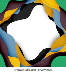 3d vector abstract background with cut shapes, business presentation, flyer template