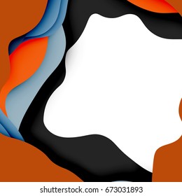 3d vector abstract background with cut shapes for business presentation, flyer template