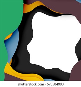 3d vector abstract background with cut shapes, business presentation, flyer template